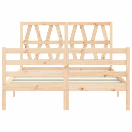 Cadre de lit sans matelas 140x190 cm bois massif