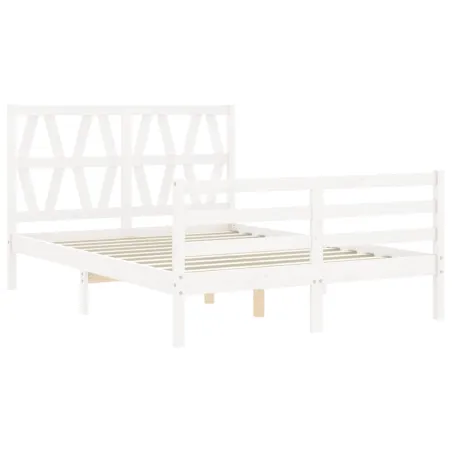 Cadre de lit sans matelas blanc 120x200 cm bois massif