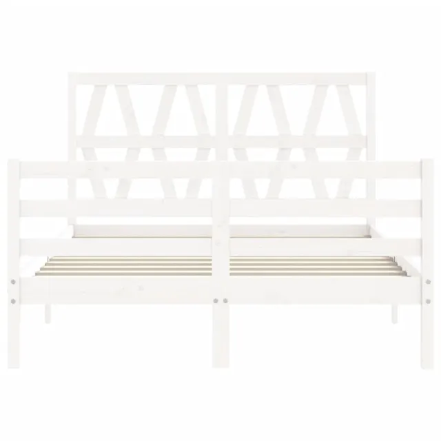 Cadre de lit sans matelas blanc 120x200 cm bois massif