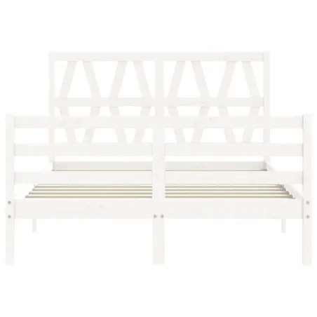 Cadre de lit sans matelas blanc 120x200 cm bois massif