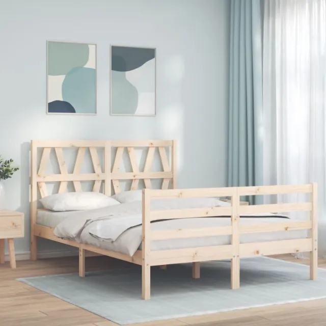 Cadre de lit sans matelas 140x200 cm bois massif