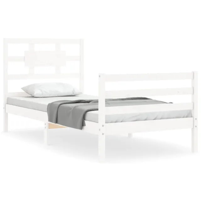 Cadre de lit sans matelas blanc bois massif