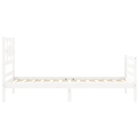 Cadre de lit sans matelas blanc bois massif