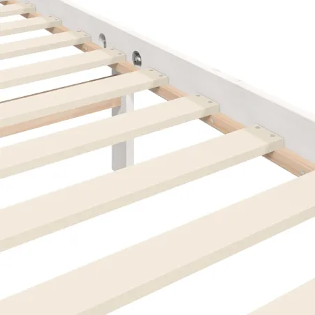 Cadre de lit sans matelas blanc bois massif