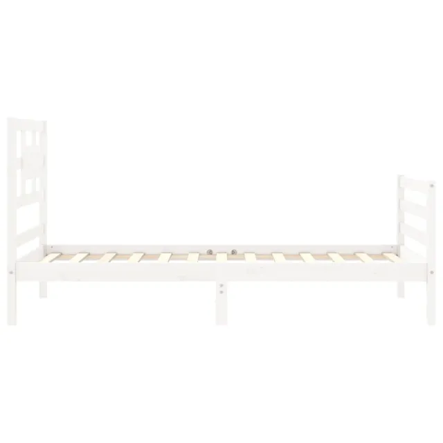 Cadre de lit sans matelas blanc 90x200 cm bois massif