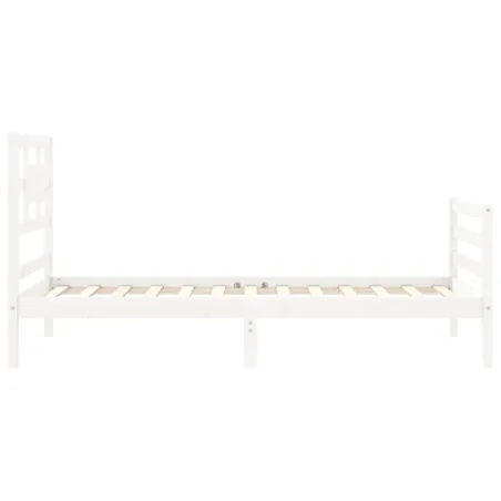 Cadre de lit sans matelas blanc 90x200 cm bois massif