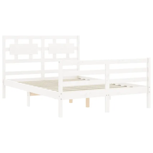 Cadre de lit sans matelas blanc 120x200 cm bois massif