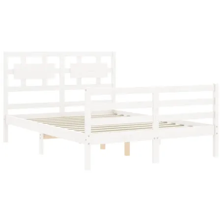 Cadre de lit sans matelas blanc 120x200 cm bois massif
