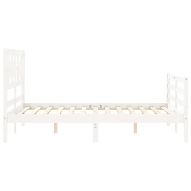 Cadre de lit sans matelas blanc 120x200 cm bois massif