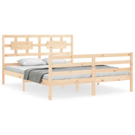 Cadre de lit sans matelas bois massif 2