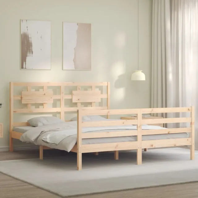 Cadre de lit sans matelas bois massif