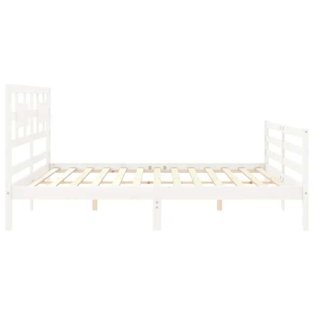 Cadre de lit sans matelas blanc bois massif