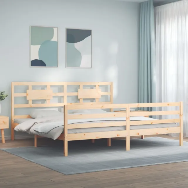 Cadre de lit sans matelas 200x200 cm bois massif