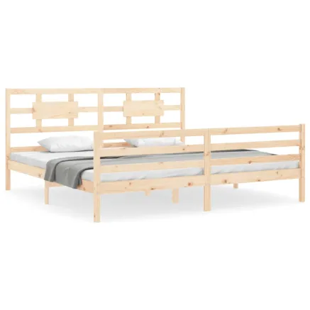 Cadre de lit sans matelas 200x200 cm bois massif 2