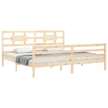 Cadre de lit sans matelas 200x200 cm bois massif