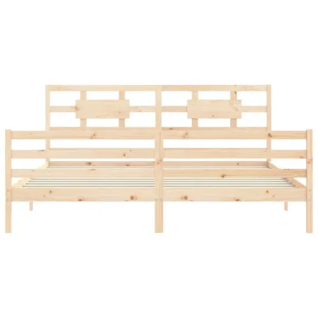 Cadre de lit sans matelas 200x200 cm bois massif