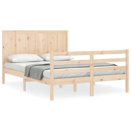 Cadre de lit sans matelas 140x190 cm bois massif 2