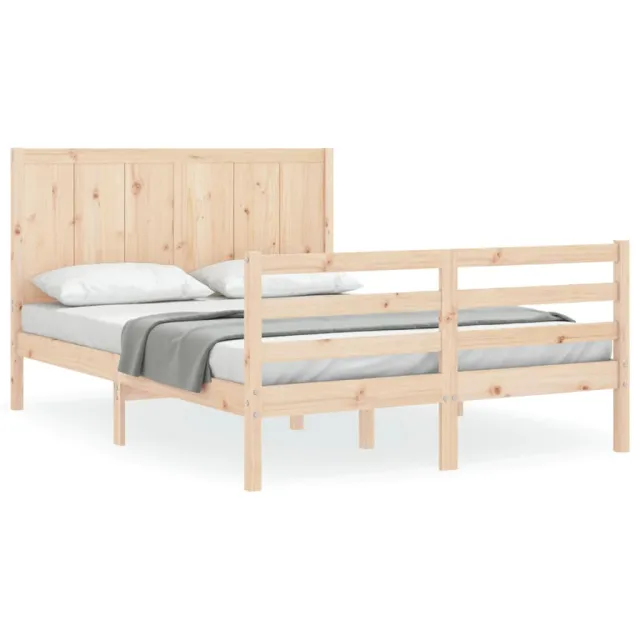 Cadre de lit sans matelas 140x200 cm bois massif