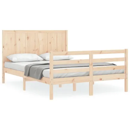 Cadre de lit sans matelas bois massif 2