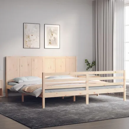 Cadre de lit sans matelas 200x200 cm bois massif