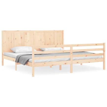 Cadre de lit sans matelas 200x200 cm bois massif 2
