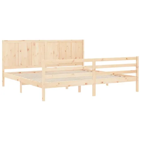 Cadre de lit sans matelas 200x200 cm bois massif