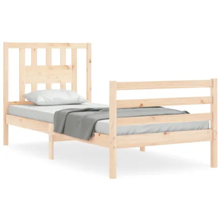 Cadre de lit sans matelas bois massif 2