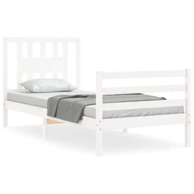 Cadre de lit sans matelas blanc bois massif