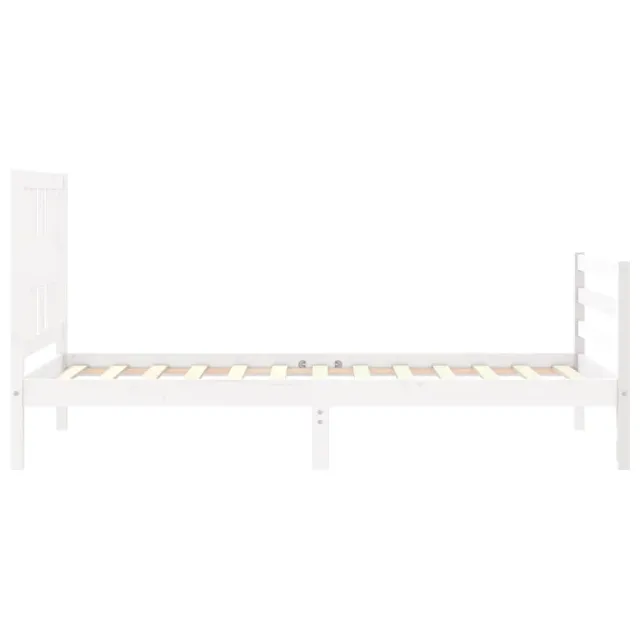 Cadre de lit sans matelas blanc bois massif