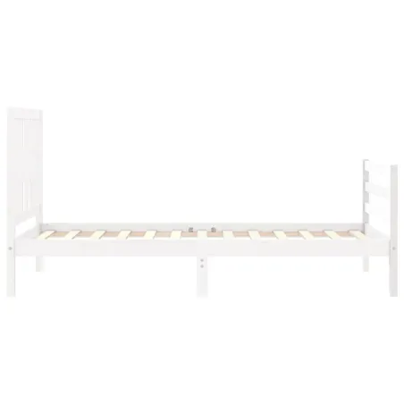 Cadre de lit sans matelas blanc bois massif