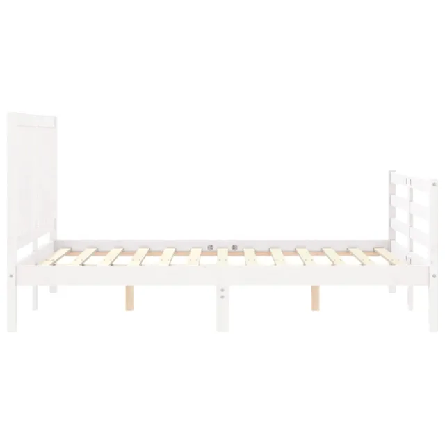 Cadre de lit sans matelas blanc bois massif