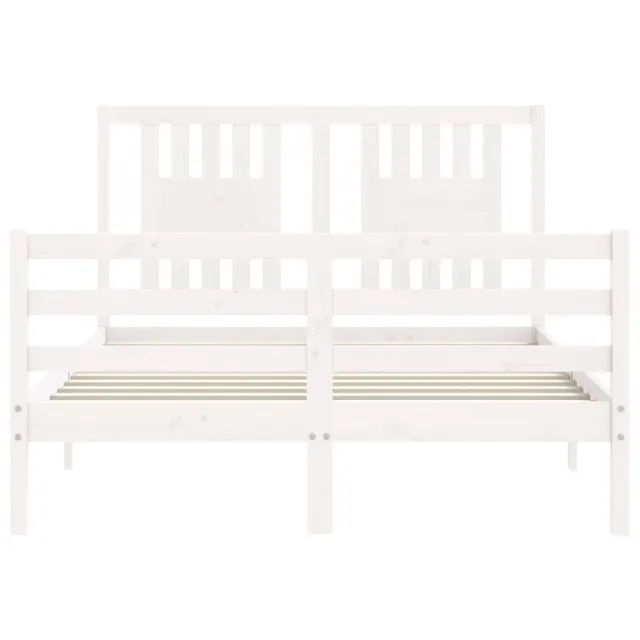 Cadre de lit sans matelas blanc 120x200 cm bois massif
