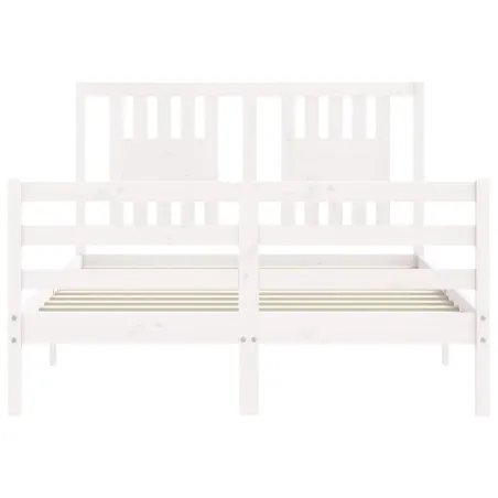 Cadre de lit sans matelas blanc 120x200 cm bois massif