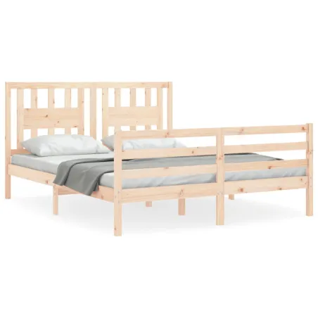 Cadre de lit sans matelas 160x200 cm bois massif