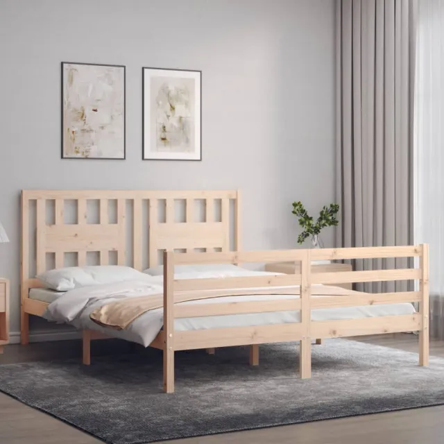 Cadre de lit sans matelas 160x200 cm bois massif