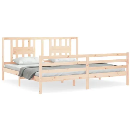 Cadre de lit sans matelas 200x200 cm bois massif 2