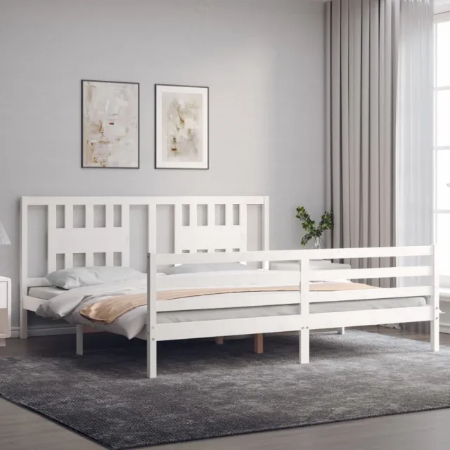 Cadre de lit sans matelas blanc 200x200 cm bois massif