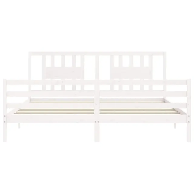 Cadre de lit sans matelas blanc 200x200 cm bois massif