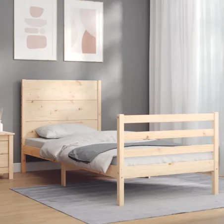 Cadre de lit sans matelas bois massif