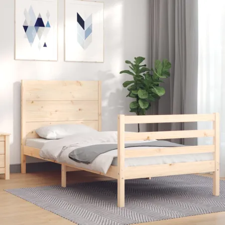 Cadre de lit sans matelas bois massif