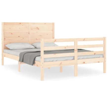 Cadre de lit sans matelas bois massif 2