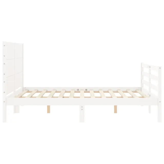 Cadre de lit sans matelas blanc 140x190 cm bois massif