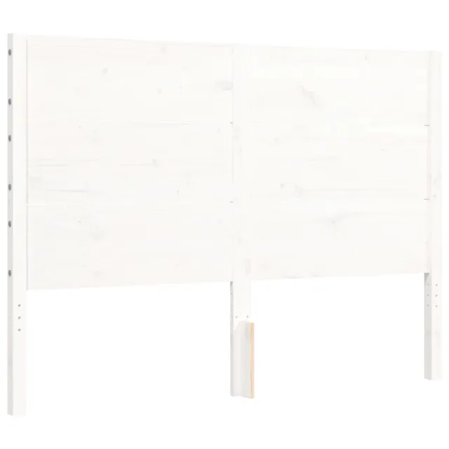 Cadre de lit sans matelas blanc 140x190 cm bois massif