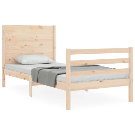 Cadre de lit sans matelas 90x200 cm bois massif 2