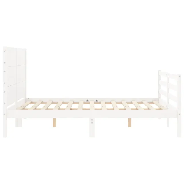 Cadre de lit sans matelas blanc 140x200 cm bois massif