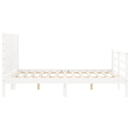 Cadre de lit sans matelas blanc 140x200 cm bois massif