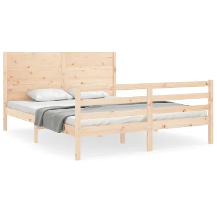 Cadre de lit sans matelas 160x200 cm bois massif 2