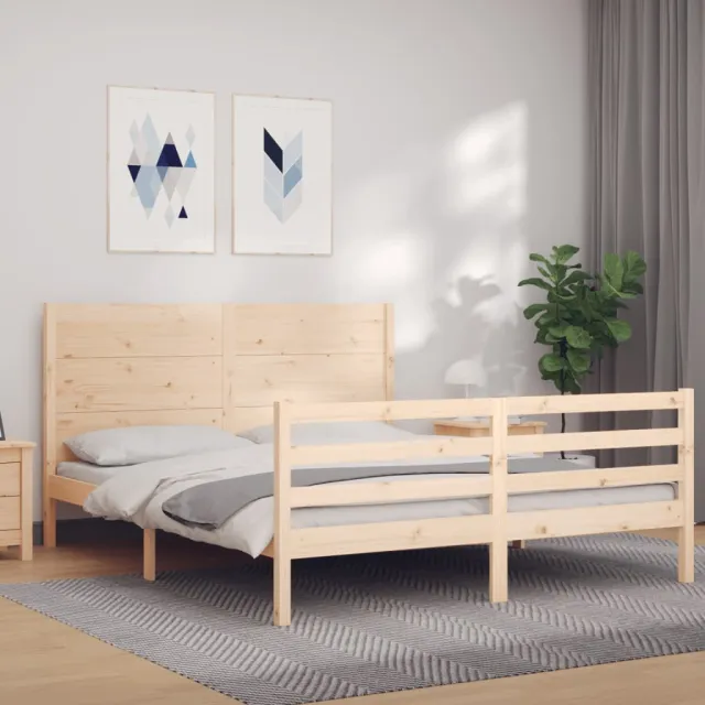 Cadre de lit sans matelas 160x200 cm bois massif