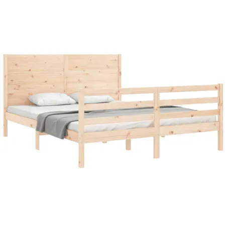 Cadre de lit sans matelas 160x200 cm bois massif