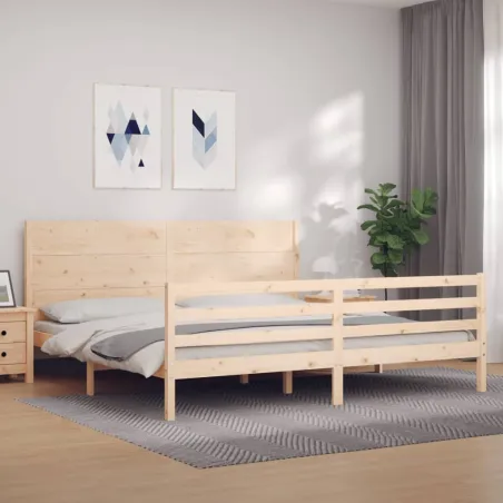 Cadre de lit sans matelas 200x200 cm bois massif